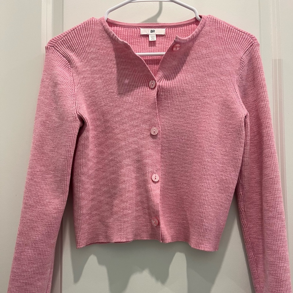BP Pink Ribbed Cardigan - Size XXS